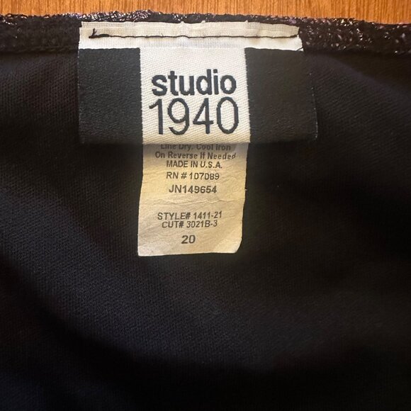 Studio 1940 Black & Purple Floral Lace Tank Top With Front Buttons Size 20 Women - Picture 5 of 6